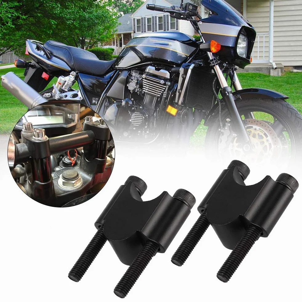Rialzo manubrio universale, Moto Rialzo manubrio in lega di alluminio, 7/8 '22mm, Flangia di sollevamento della barra del motociclo (nero)