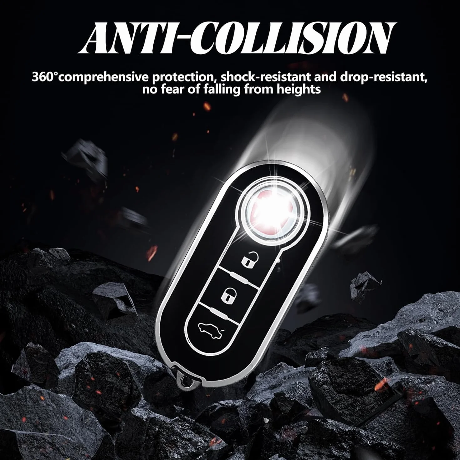 Custodia Chiave Telecomando Fiat 500 Punto Bravo Brava Panda Abarth Doblo Ducato Idea Linea Ulysse Tipo Lancia Ypslon Delta Musa - Flip Key