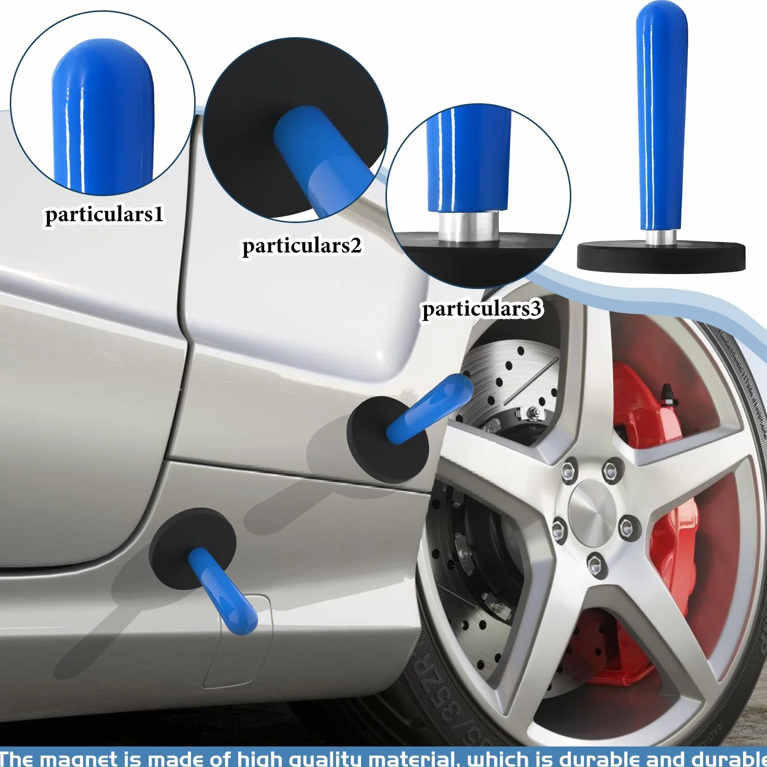 Set di 8 magneti di montaggio per auto con scatola portaoggetti, forti in ferrite per car wrapping, fai da te e officina