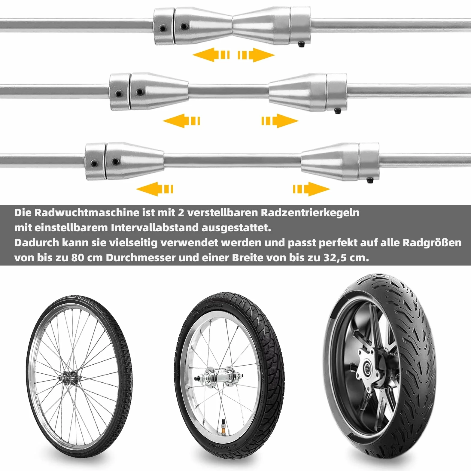 Aufun Motorcycle Bilancing Machine, bilanciamento del Bordo Pneumatico per Moto di Capra, per Quasi Tutti i Cerchi di Motocicletta e Scooter, 40x19x50 cm