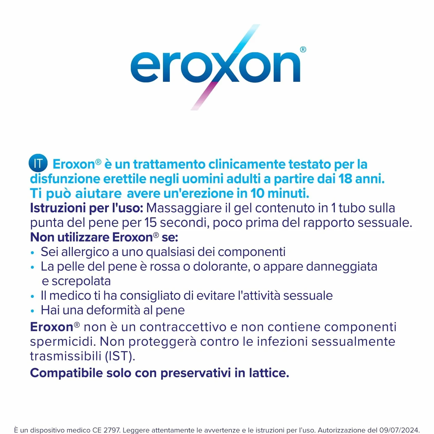 Eroxon StimGel Gel per Problemi di Erezione Trattamento Topico Clinicamente Testato