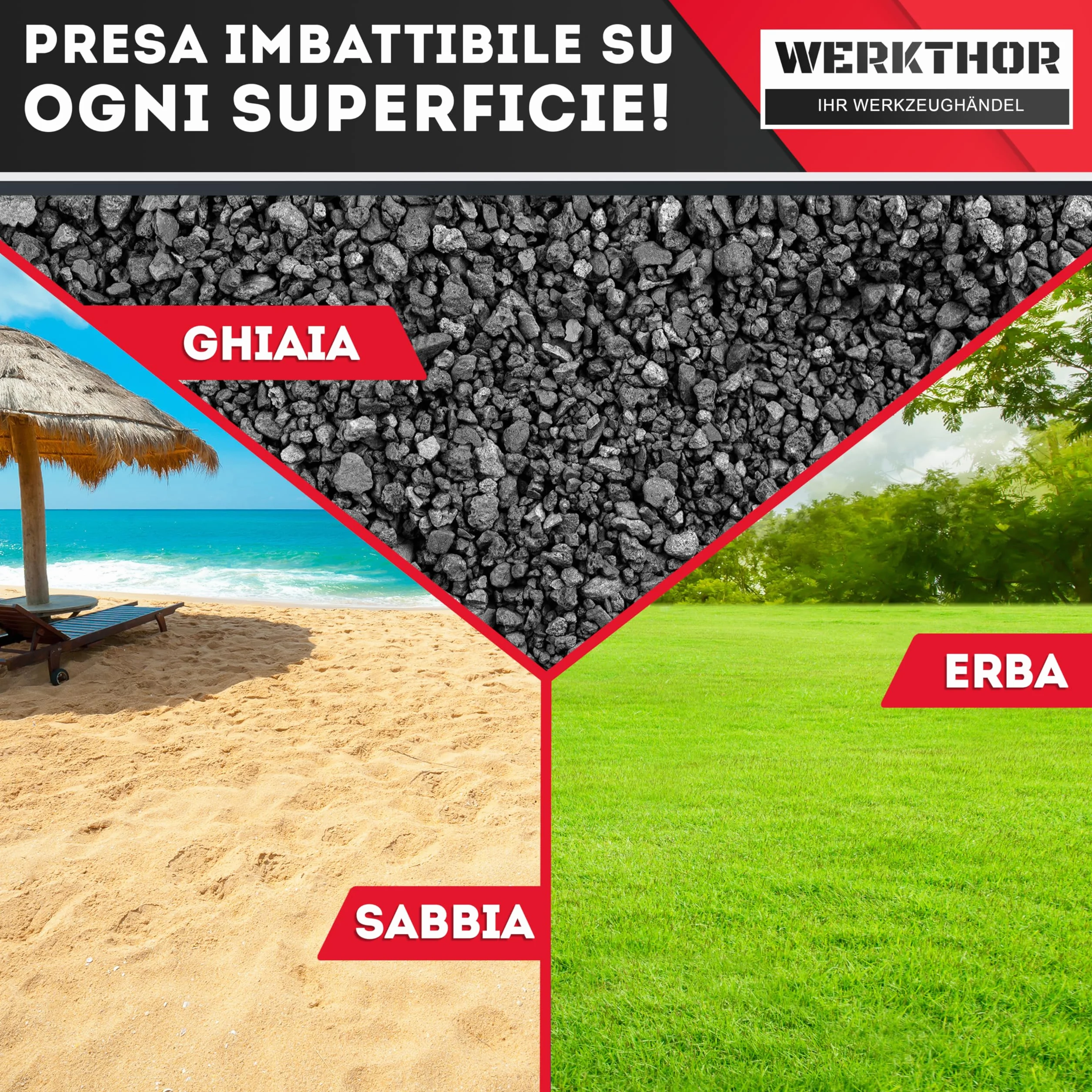 WERKTHOR Cunei per Camper Rosso Set di 2, Collaudati per Caravan e Rimorchi fino a 13,5t, con Borsa di Trasporto