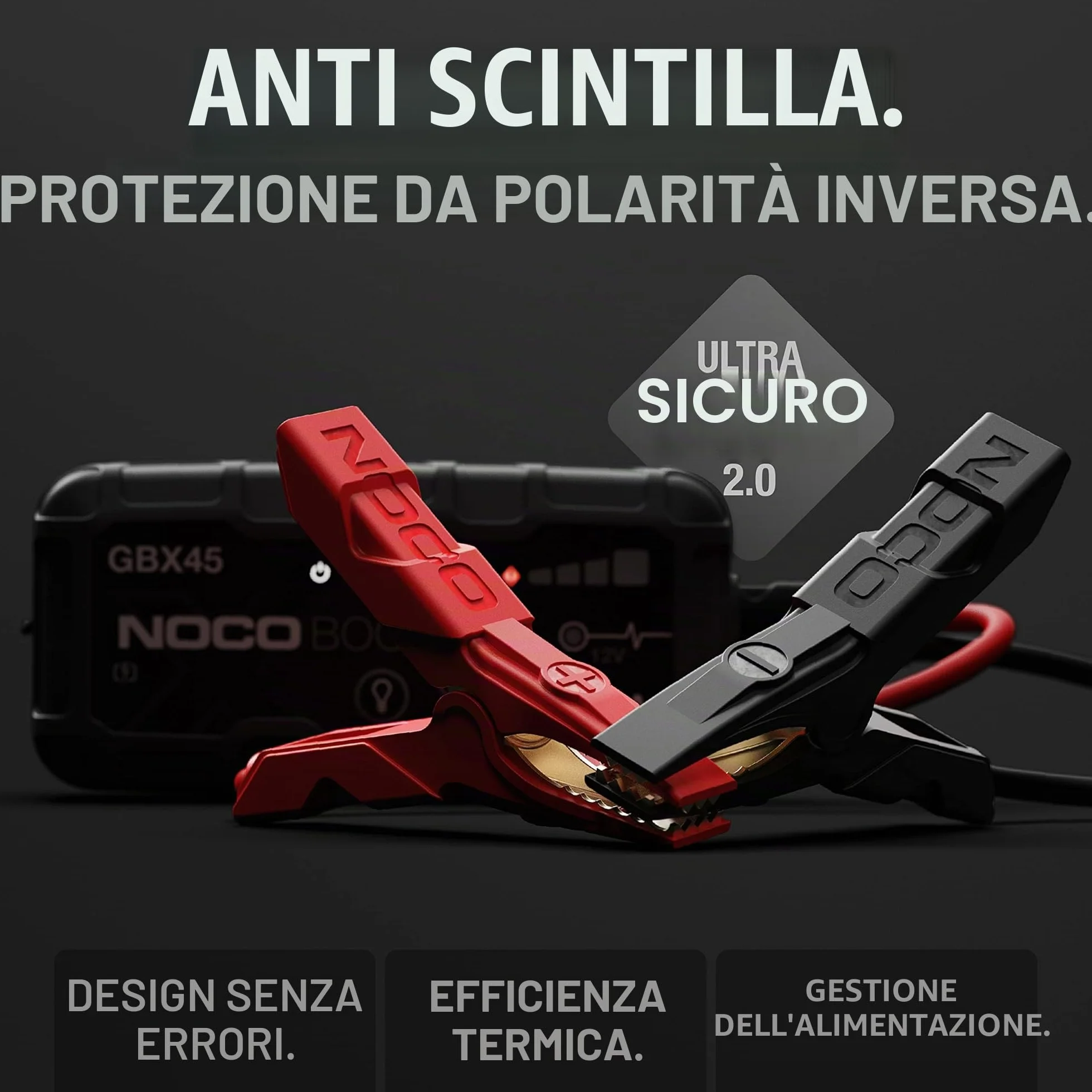 NOCO Boost X GBX45: Avviatore di Emergenza UltraSafe 1250A – Booster Batteria al Litio 12V, Caricabatteria Portatile Power Bank e Cavi Avviamento – Per Motori Benzina fino a 6.5L e Diesel fino a 4.0L