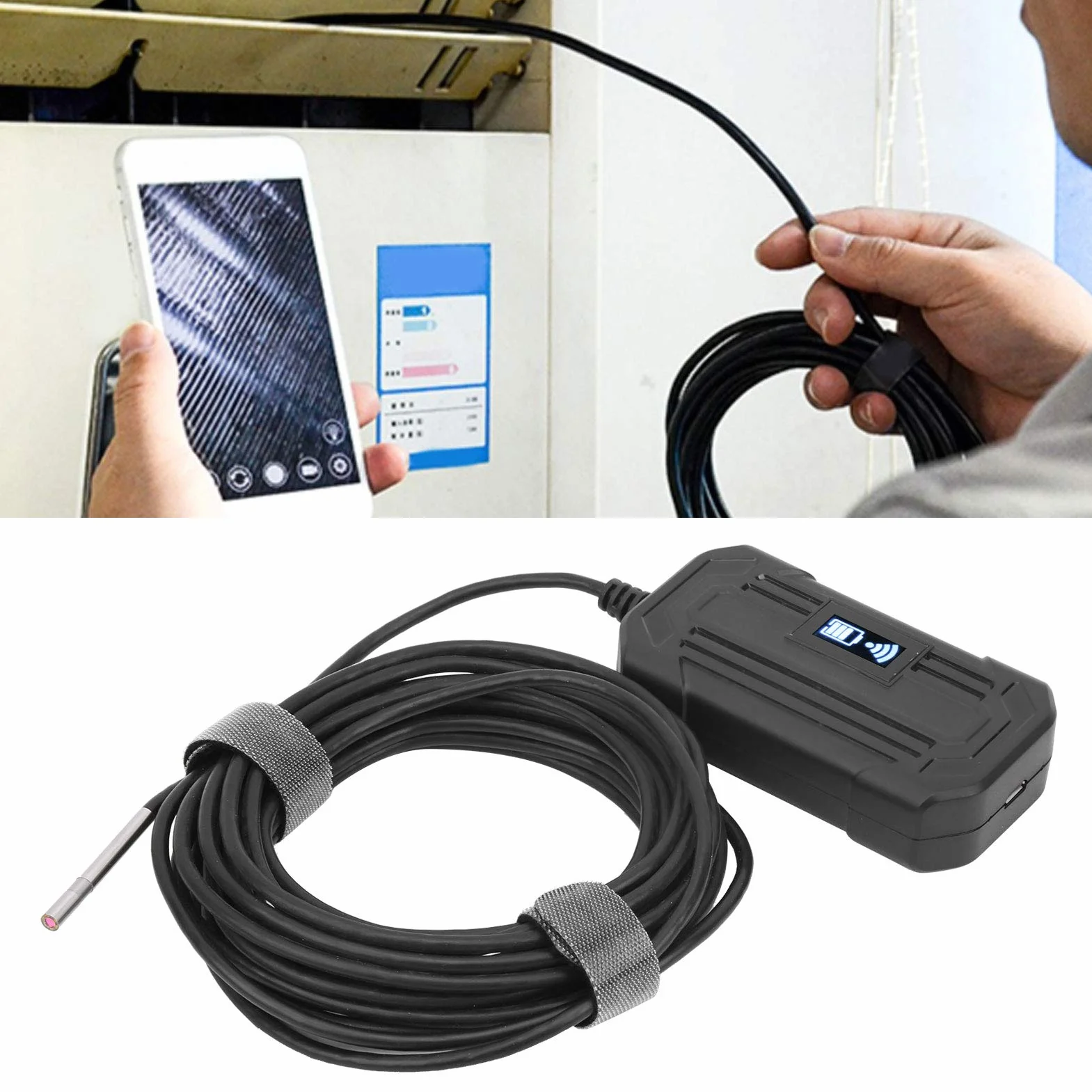 Endoscopio di ispezione WiFi 1080P 3.9mm F240 wireless industriale 2m