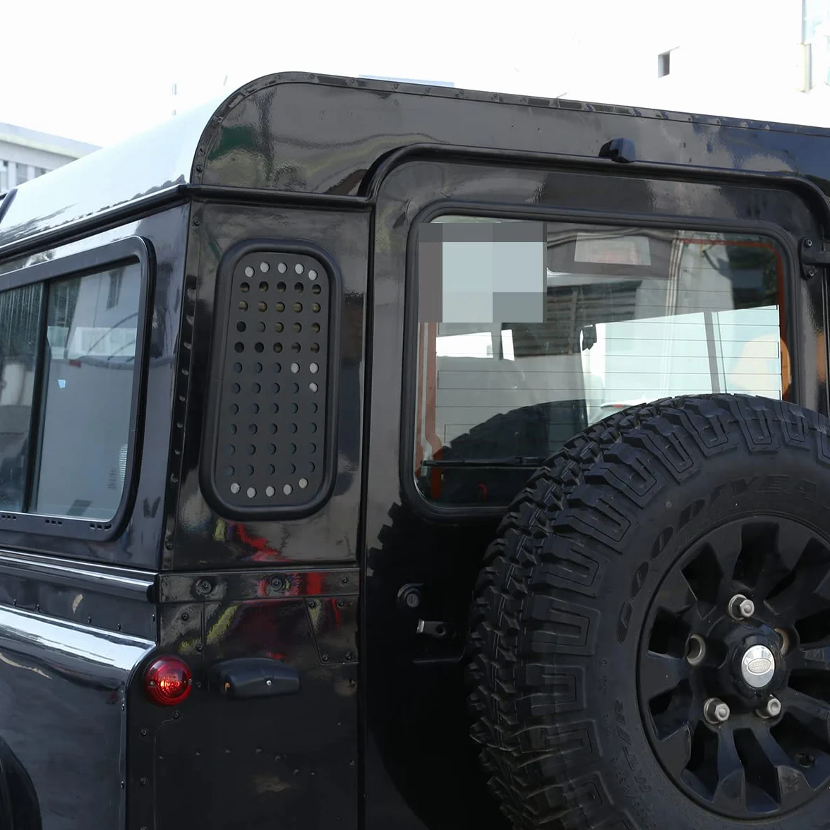 Per LR Defender 110 90 2004–2022, piastra protettiva vetri laterali, lega alluminio nero, accessori auto