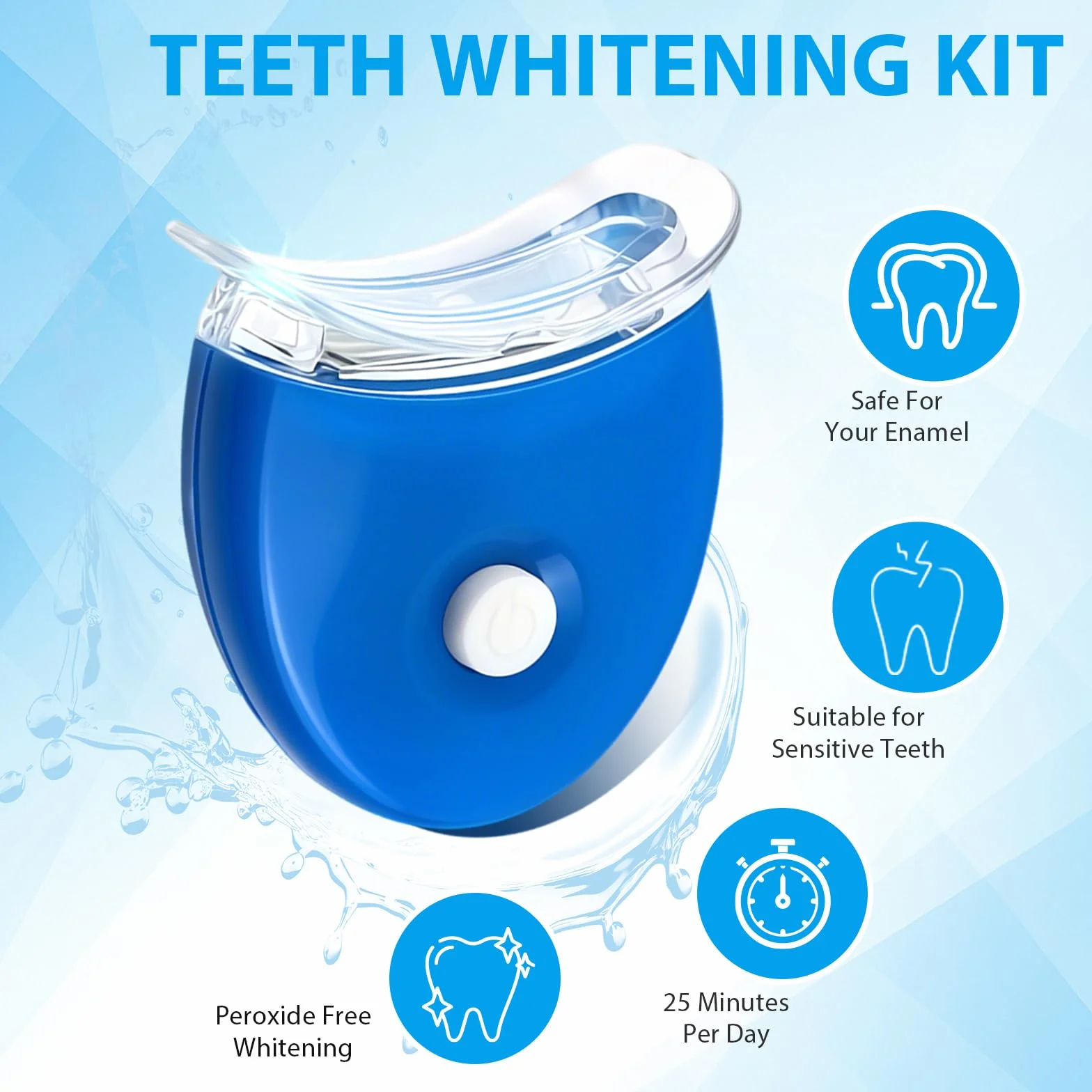 Kit sbiancante per denti, 10 gel sbiancanti ad azione rapida, 2 parentesi graffe, sbiancamento domestico