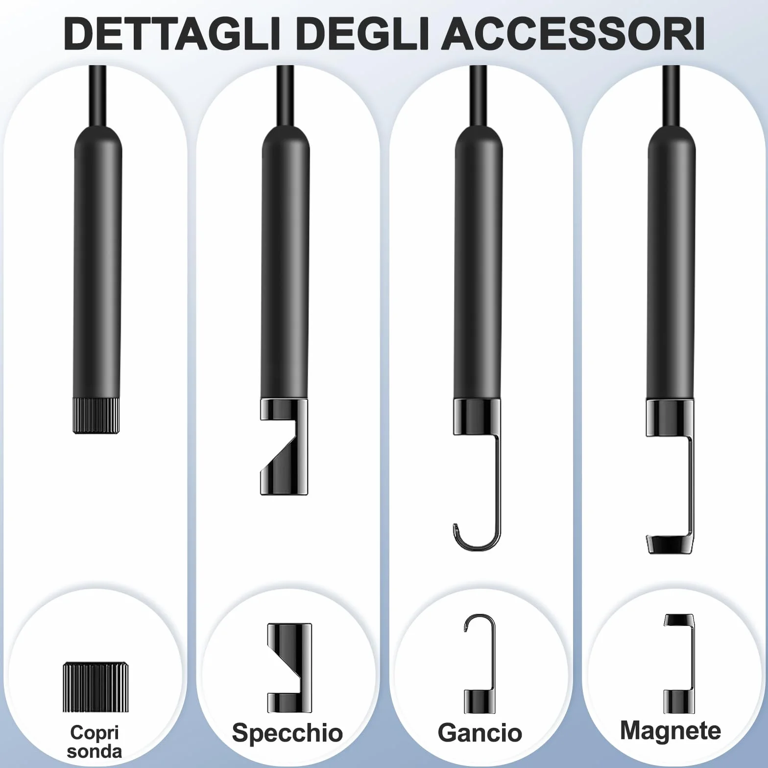 Endoscopio per Smartphone 1920P Telecamera Endoscopica IP67 Sonda Impermeabile 5M 8 LED