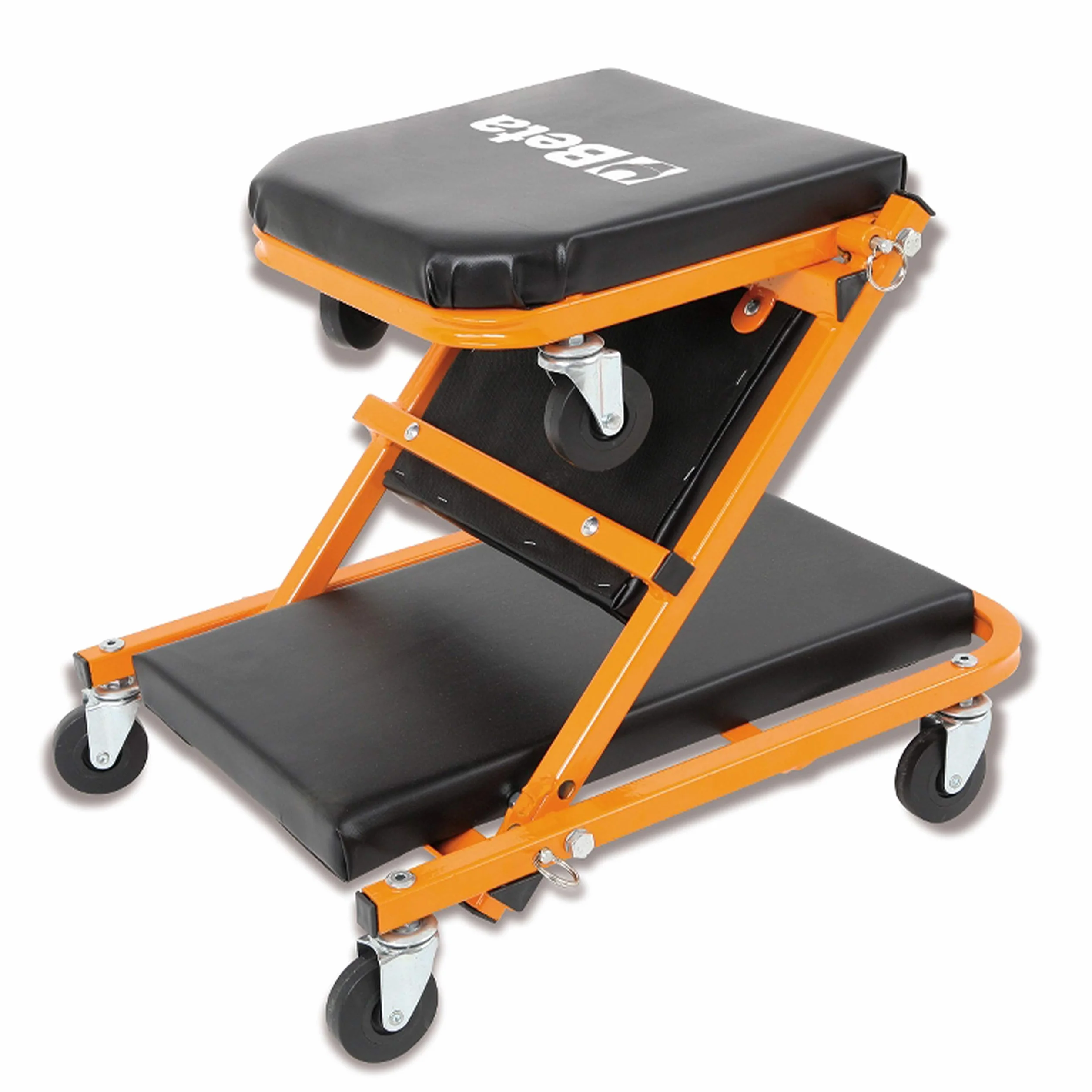 Beta Lettini Sottomacchina Black/Orange 8.21, Struttura Acciaio, Rivestimento PVC, Regolabile