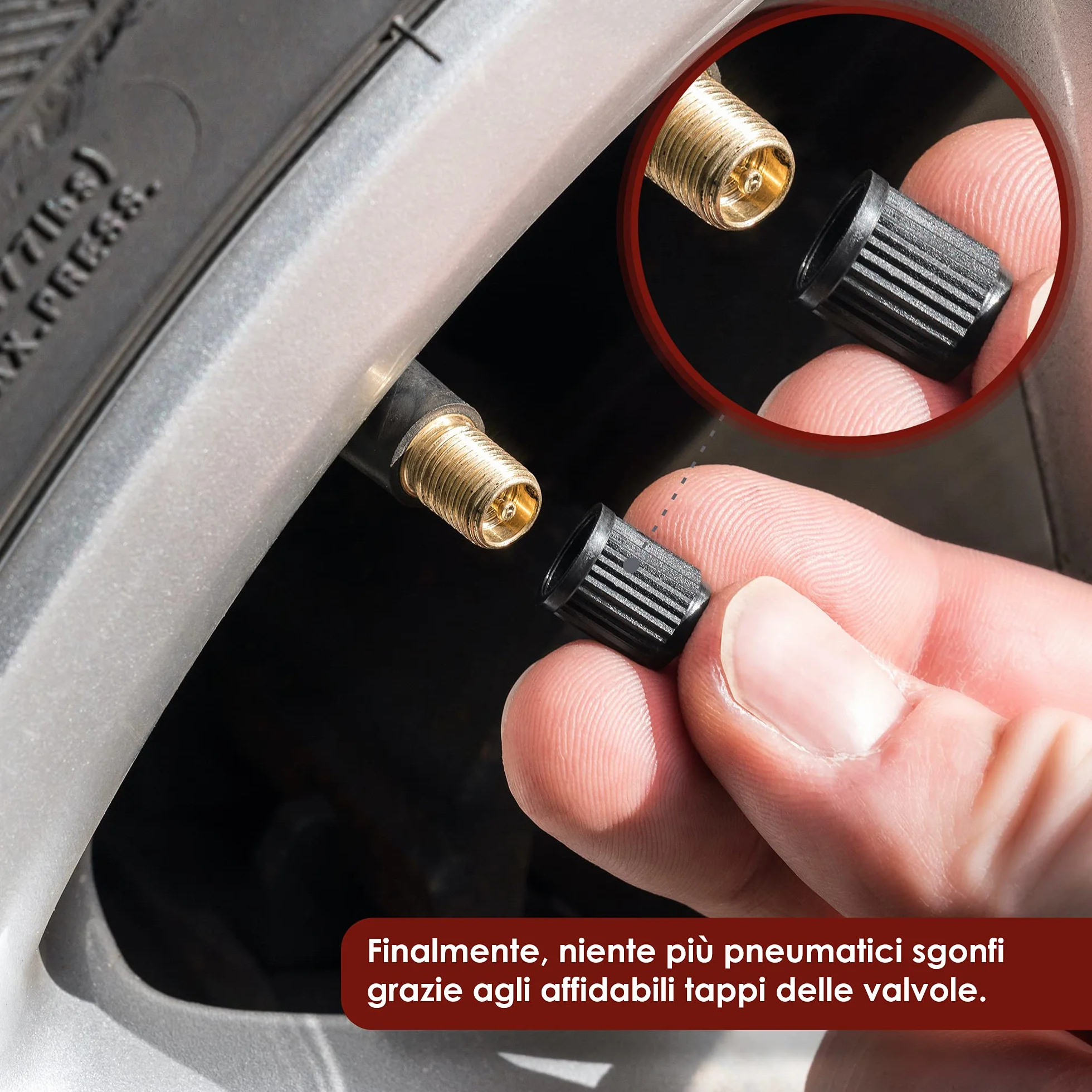 WEIDEBACH® Tappini gomme auto, 50 pezzi, tappi valvole pneumatici auto
