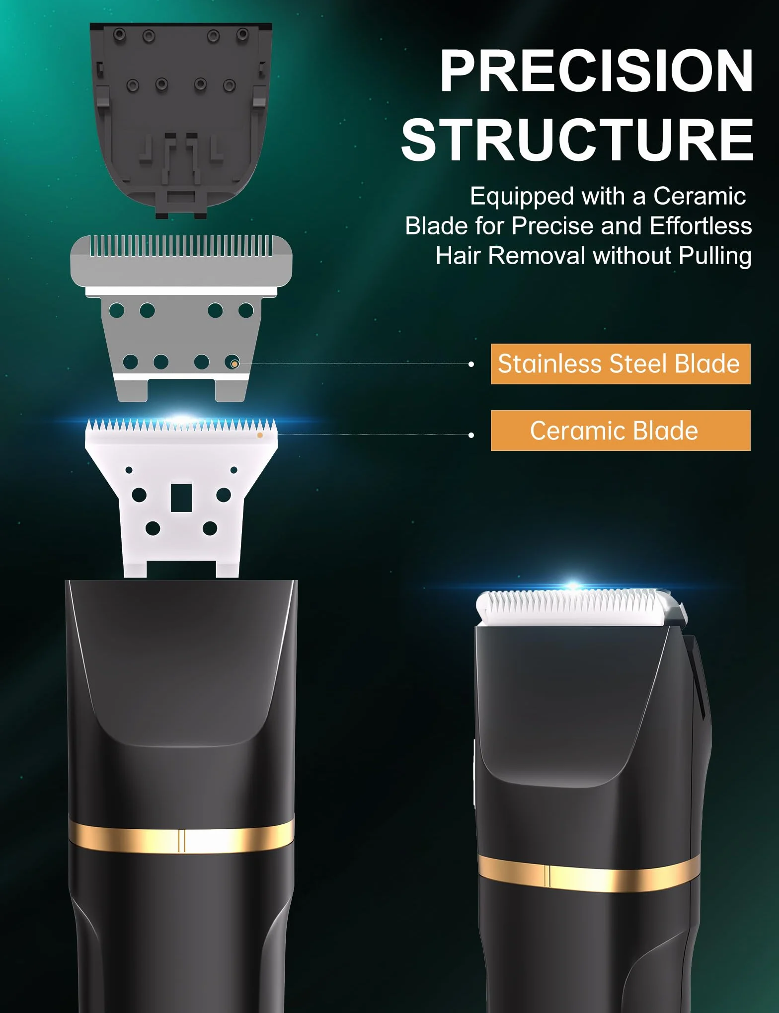 Rasoio Elettrico Corpo Uomo 3 In 1 Depilatore Impermeabile IPX7 Umido e Asciutto