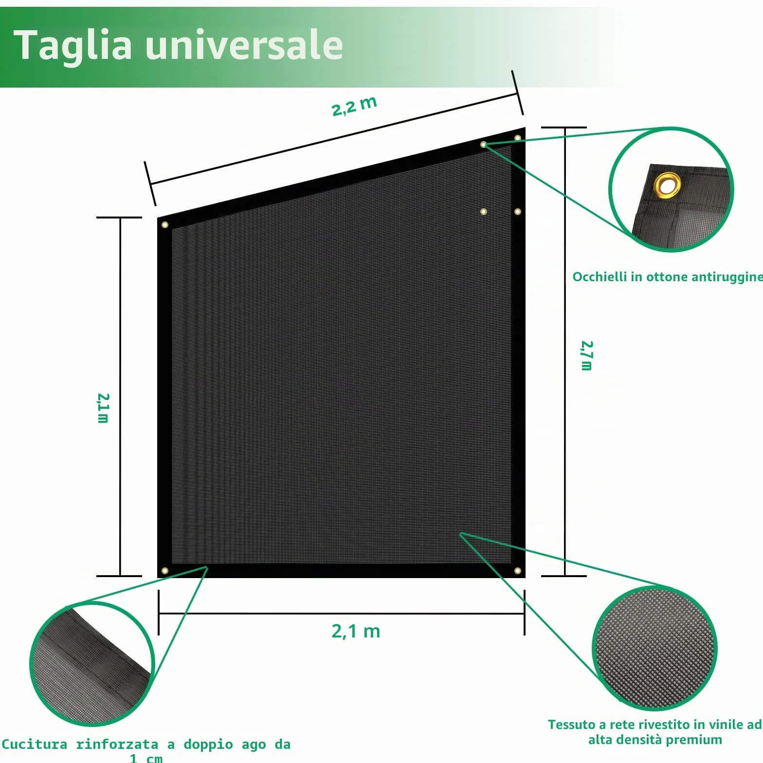 RV Awning Side Shade Screen 9'x7' Black Mesh Sunshade for Camper Trailer Canopy