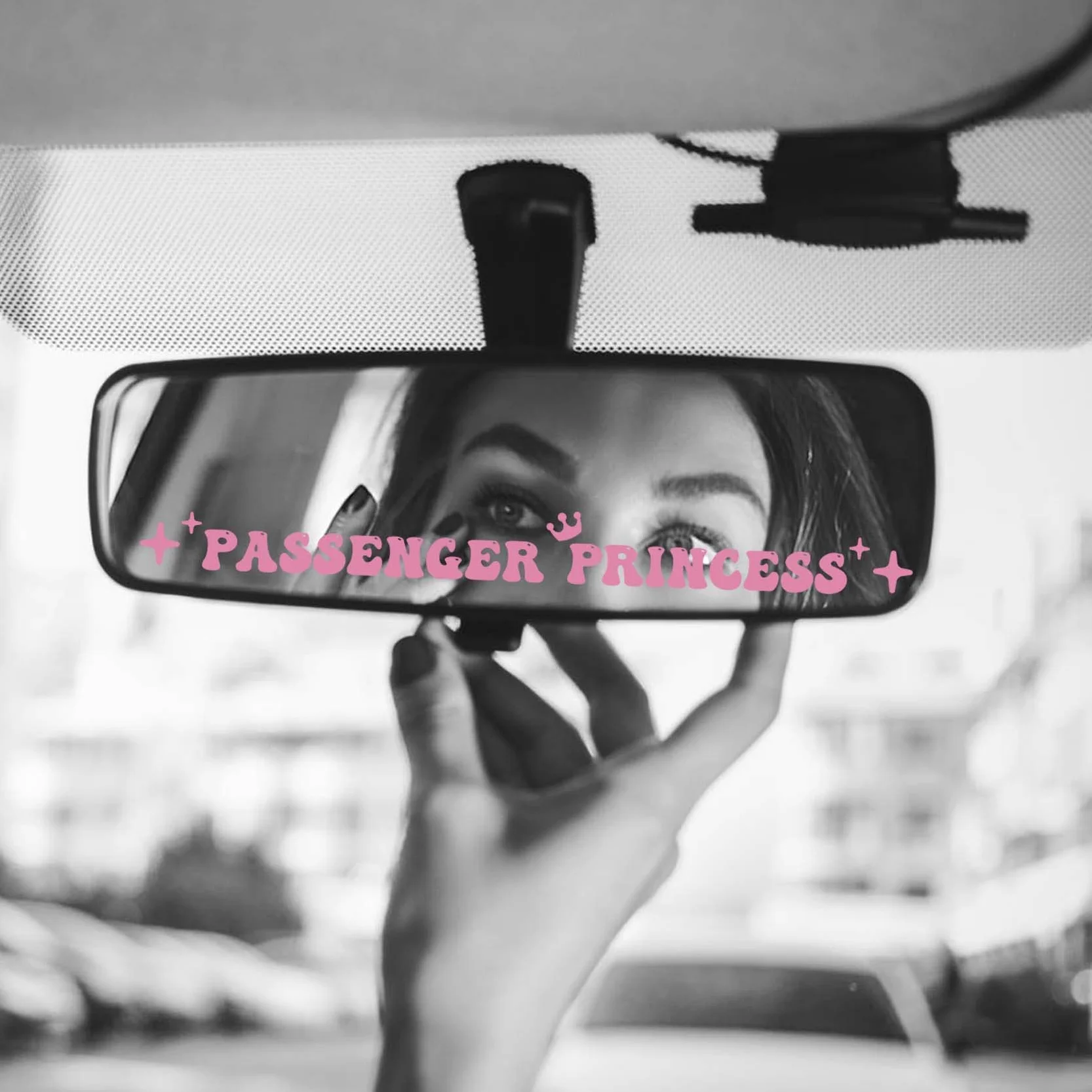 JINGIHE 4Pcs Adesivo Passenger Princess, Adesivi Auto, Accessori Auto, Adesivi Per Specchietto Retrovisore, Vinile Impermeabile, Decorazione Carina Divertente, Accessori Auto Per Donne (Rosa)