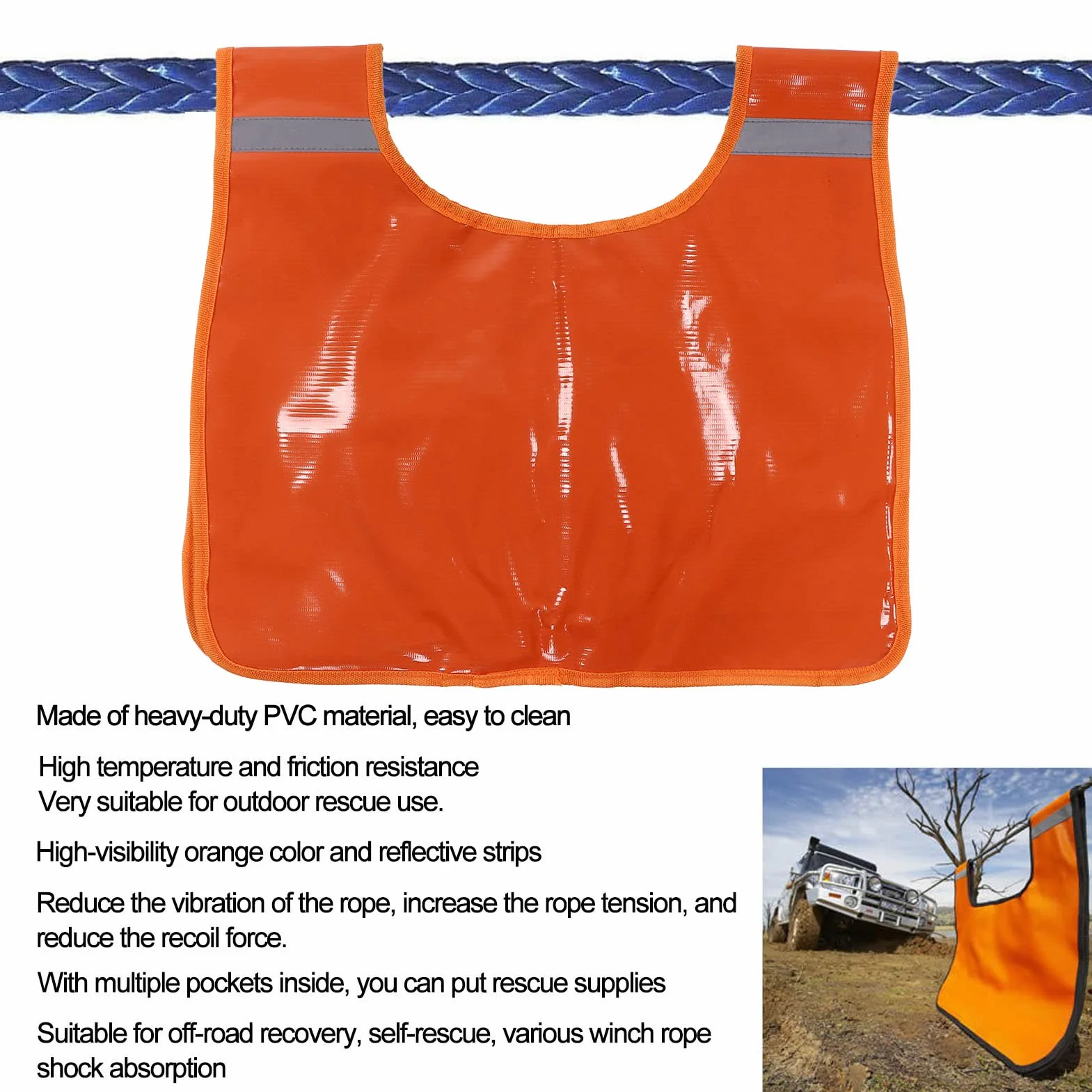 Cuscino Coperta di Cavi per Vernice Offroad - Assorbimento Ammorti Ad Alta Visibilità per Auto Recupero PVC