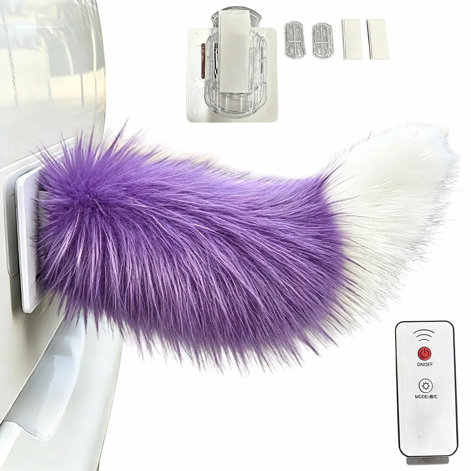Generico Scodinzolamento Elettrico della Coda: Telecomando Ricaricabile, Decorazioni Realistiche E, Coda 'Auto in Movimento, Accessorio per La Decorazione Esterna del Veicolo | Decorazione delle cod