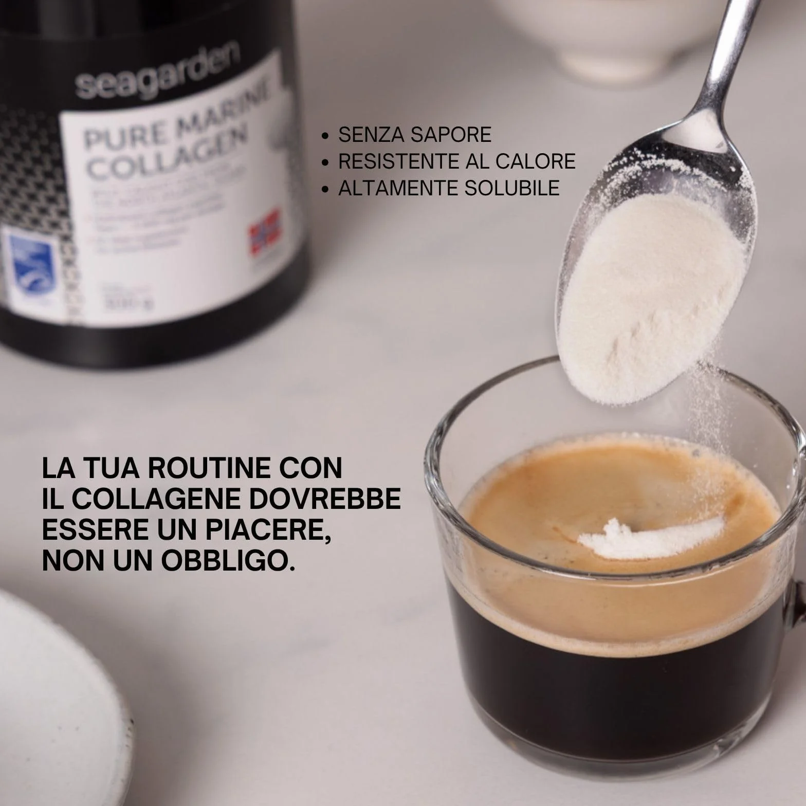 Seagarden Collagene Marino in Polvere 5000mg Integratore Capelli Pelle Ossa Articolazioni Non Aromatizzato 300g 60 porzioni