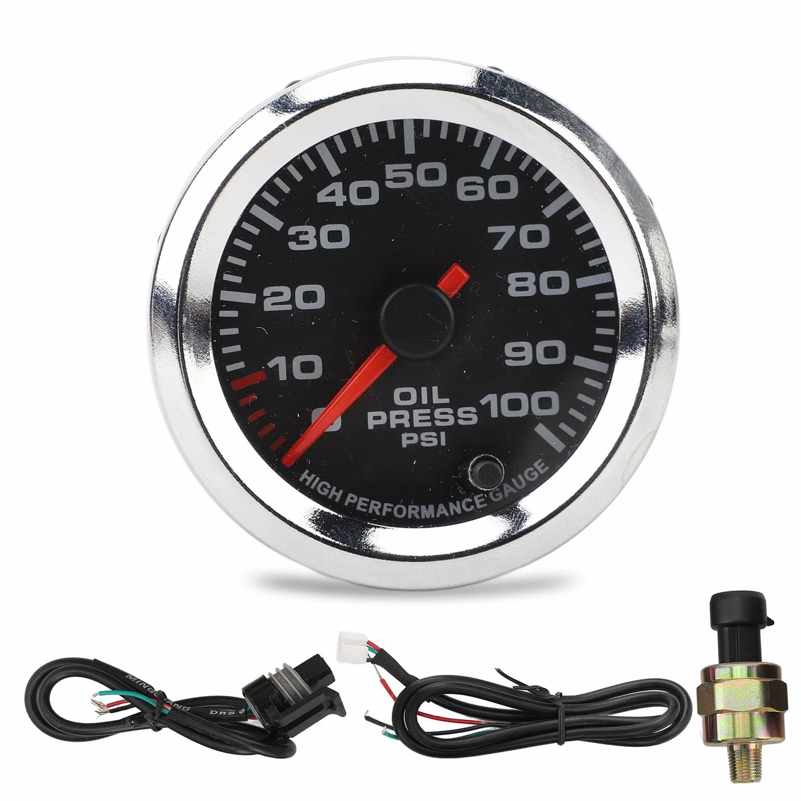Aramox Manometro Digitale Pressione Olio Auto, Display 12V, 52 mm, 0-100 PSI, Alta Precisione
