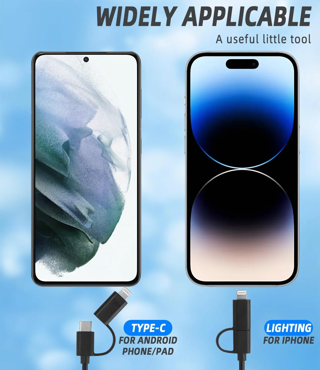 Endoscopio per Smartphone 1920P HD IP67 Impermeabile con 8 LED Cavo 5m per Android iOS