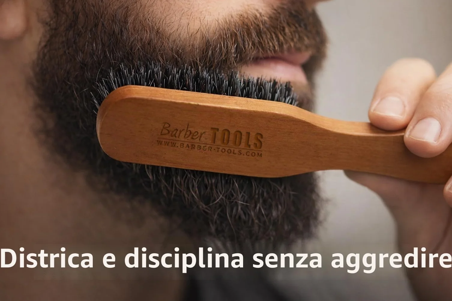 Spazzola per barba e baffi setole di cinghiale con manico 18,5x3,6x2,8cm