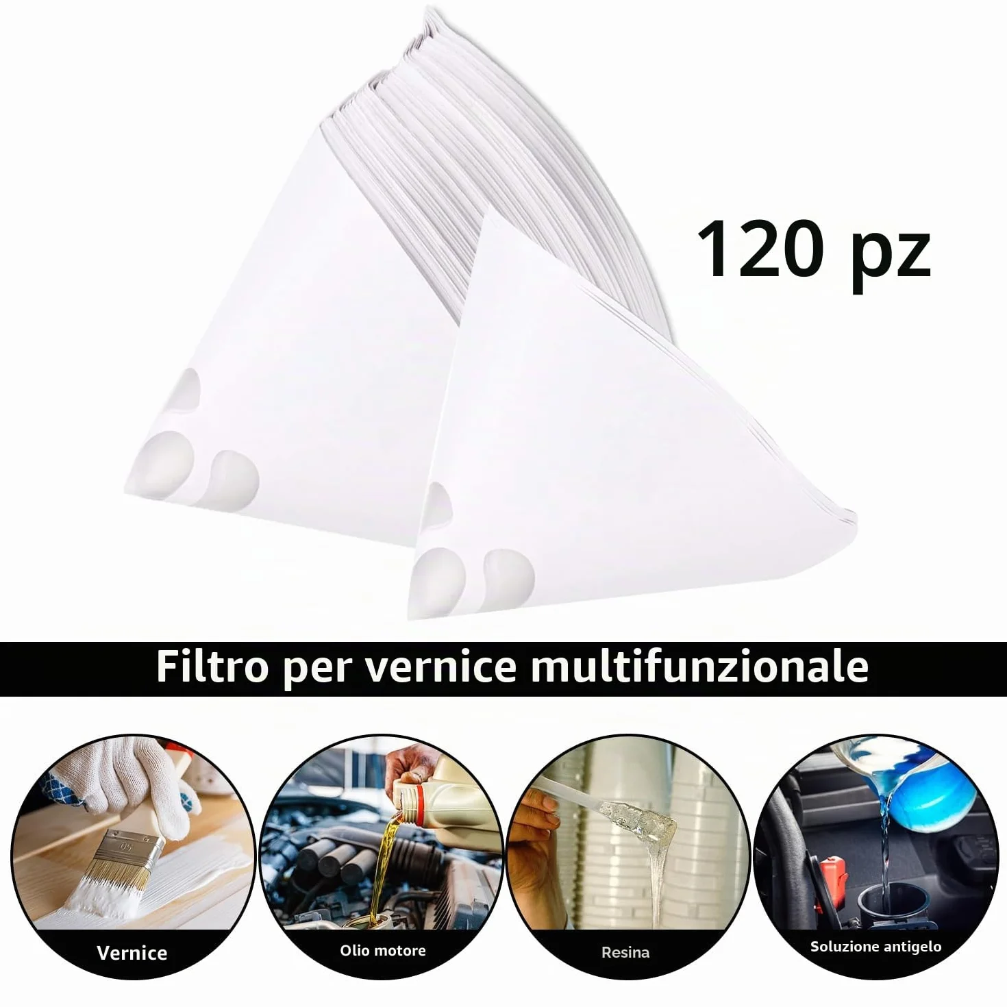 Filtri per vernice 120 pezzi carta conica usa e getta 100 filtri a rete per auto