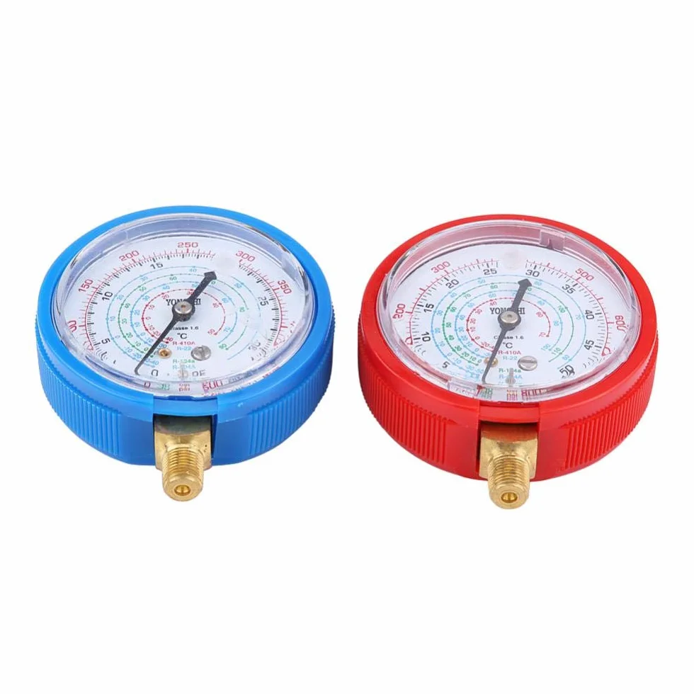 Manometro per condizionatore d'aria per auto, coppia di kit per manometro per alta e bassa pressione refrigerante R410A R134A R22
