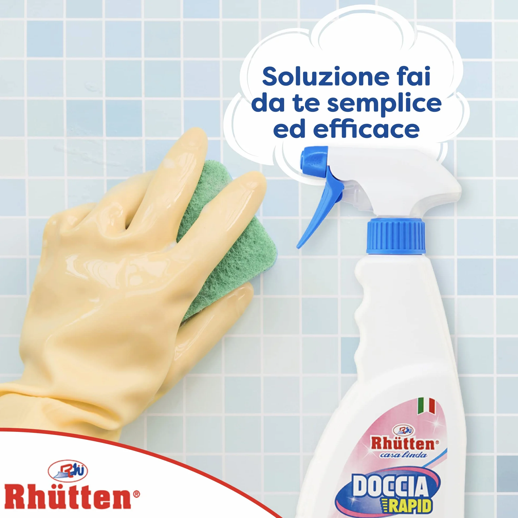 Pulitore per Piastrelle Doccia Rapid Rhutten Casa Linda Idrorepellente 750ml