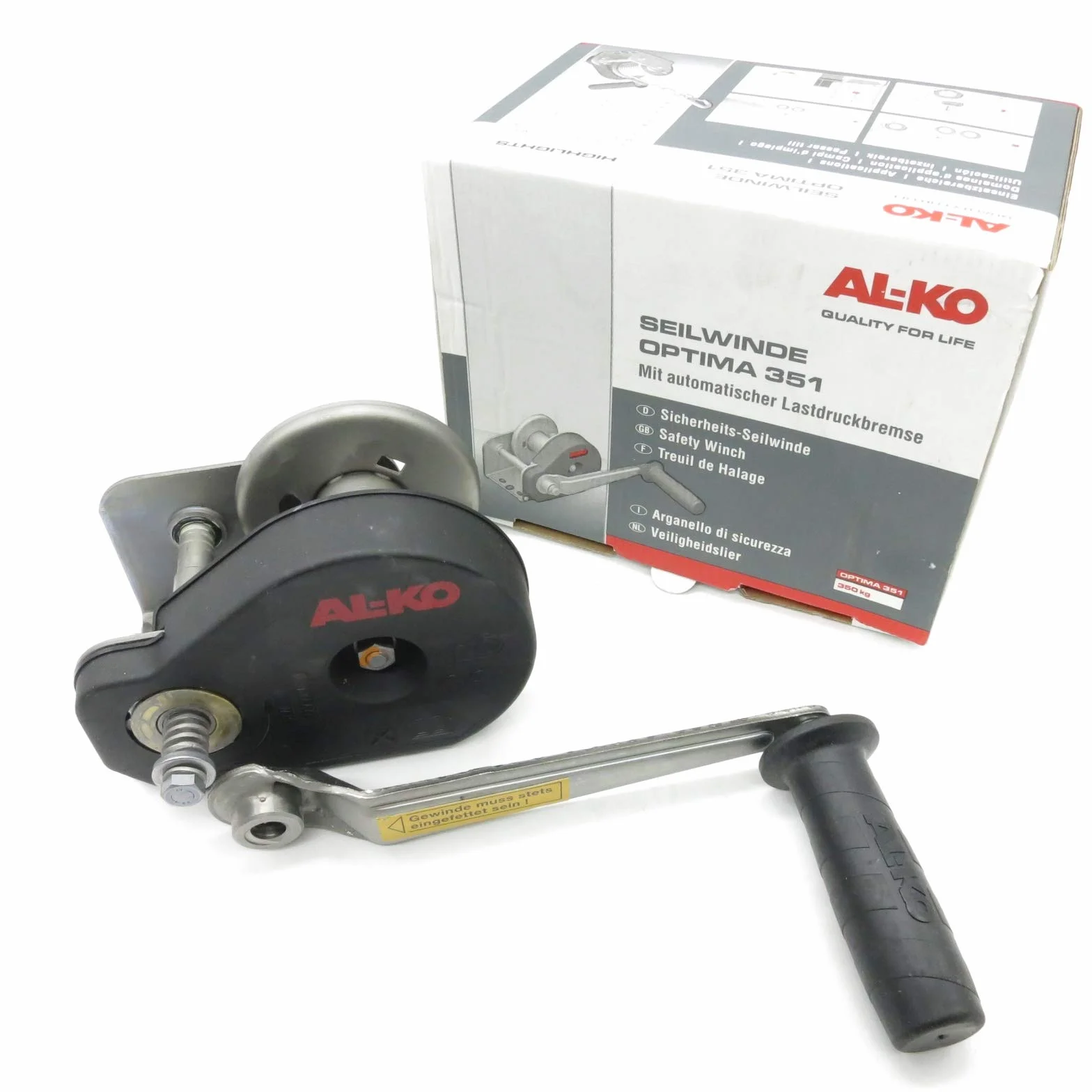 AL-KO Verricello frenato Plus Tipo 351 PLUS, 350 kg, senza corda/nastro