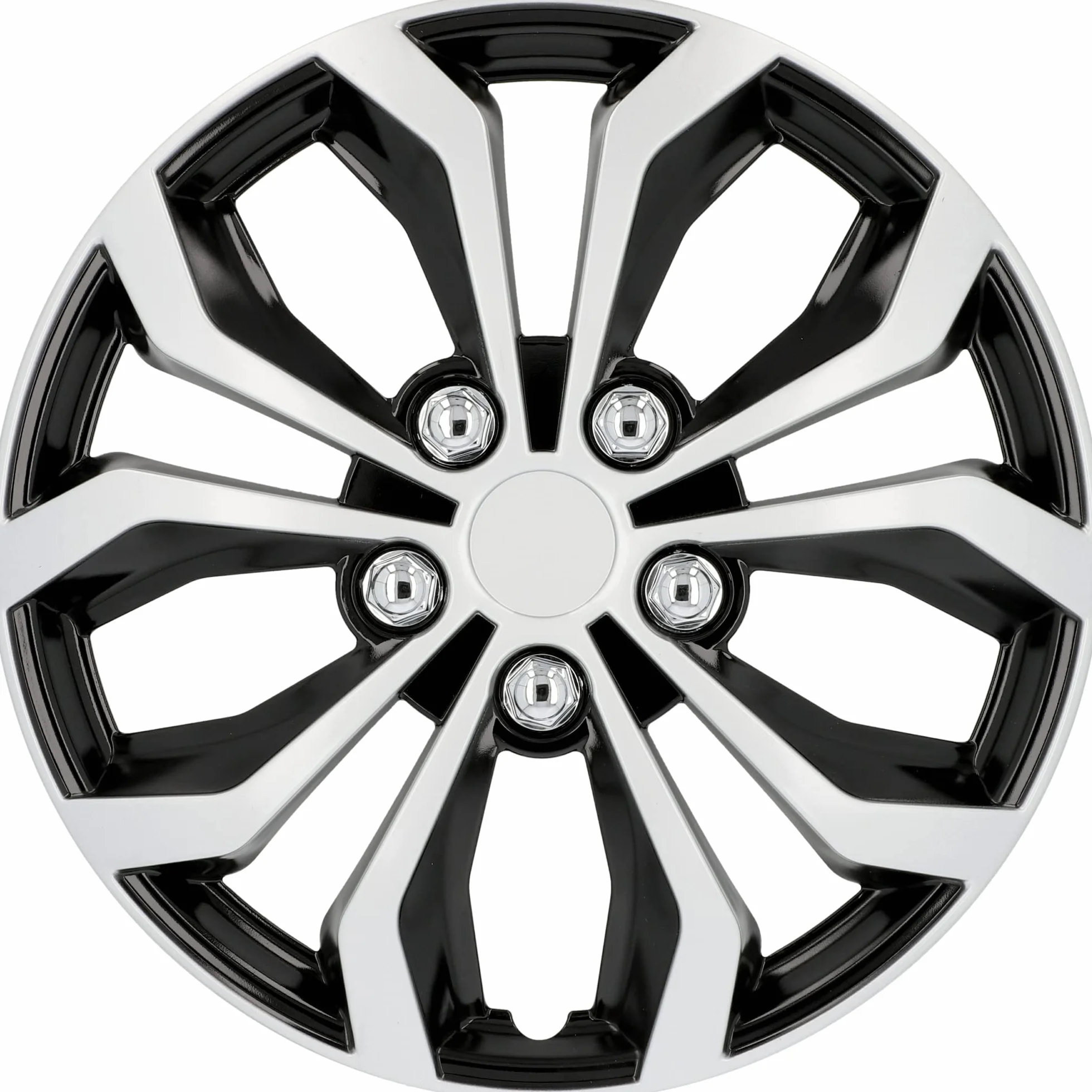 Cartrend 75568 Daytona Coprimozzi 15" (38.1 cm) Set 4 Czarny Srebrny