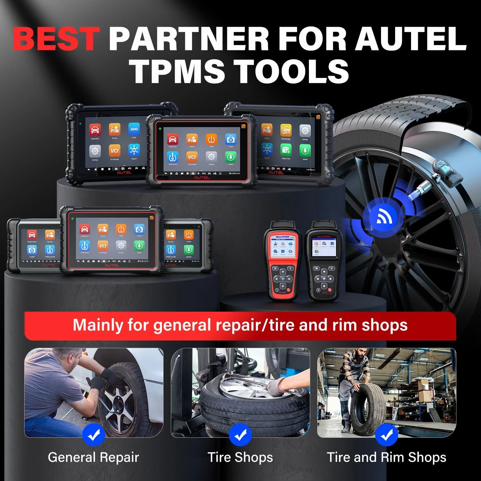 Autel TPMS Sensore MX-Sensor, Doppia Frequenza, Sensore TPMS per 98% Delle Auto, Funziona con TS408S TS508WF TS601 TS501 Pro, 100% Sensore TPMS Programmabile e Clonabile (Valvola in Metallo, 4 Pezzi)