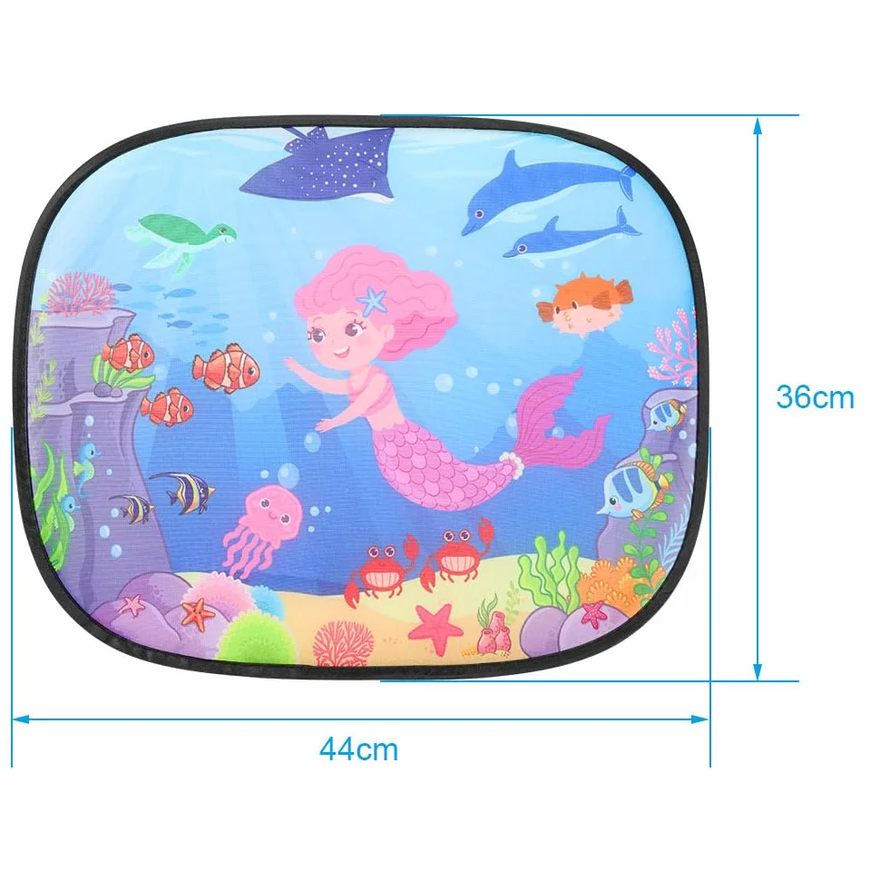 URAQT Parasole Auto Bambini, 2 Pezzi Oscuranti Finestrini Auto per Bambini e Neonati, 44 * 36CM Tendine Parasole Auto Bambini, Parabrezza per auto per bambini anti-ultravioletti(Mondo sottomarino)