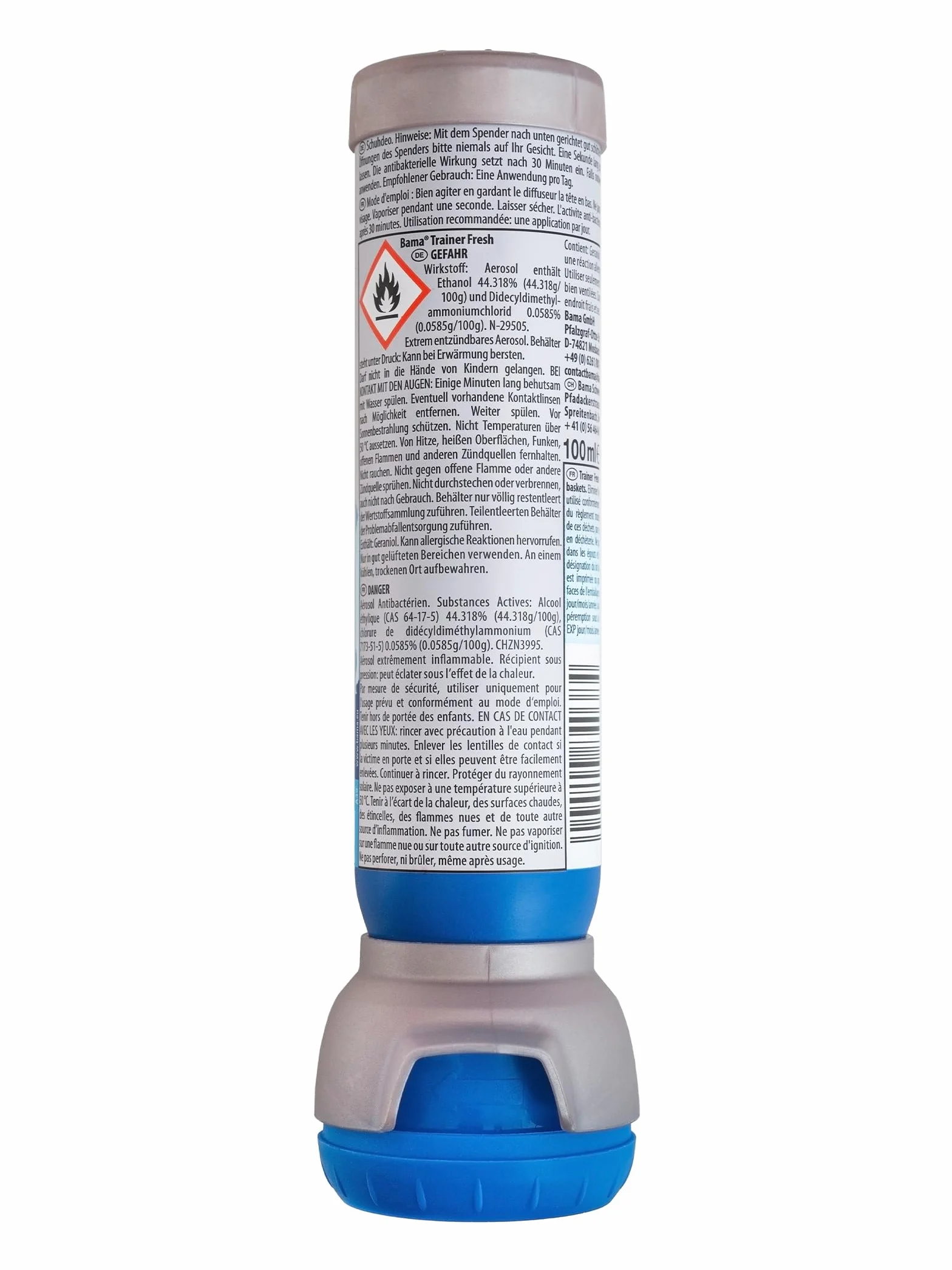 BAMA Spray Deodorante per Scarpe 2x100 ml Neutralizza Odori Igiene e Freschezza