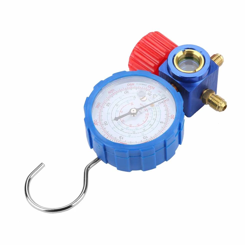 Manometro per Aria Condizionata R 410A Valvola Manometrica 500Psi con Specchio Visivo