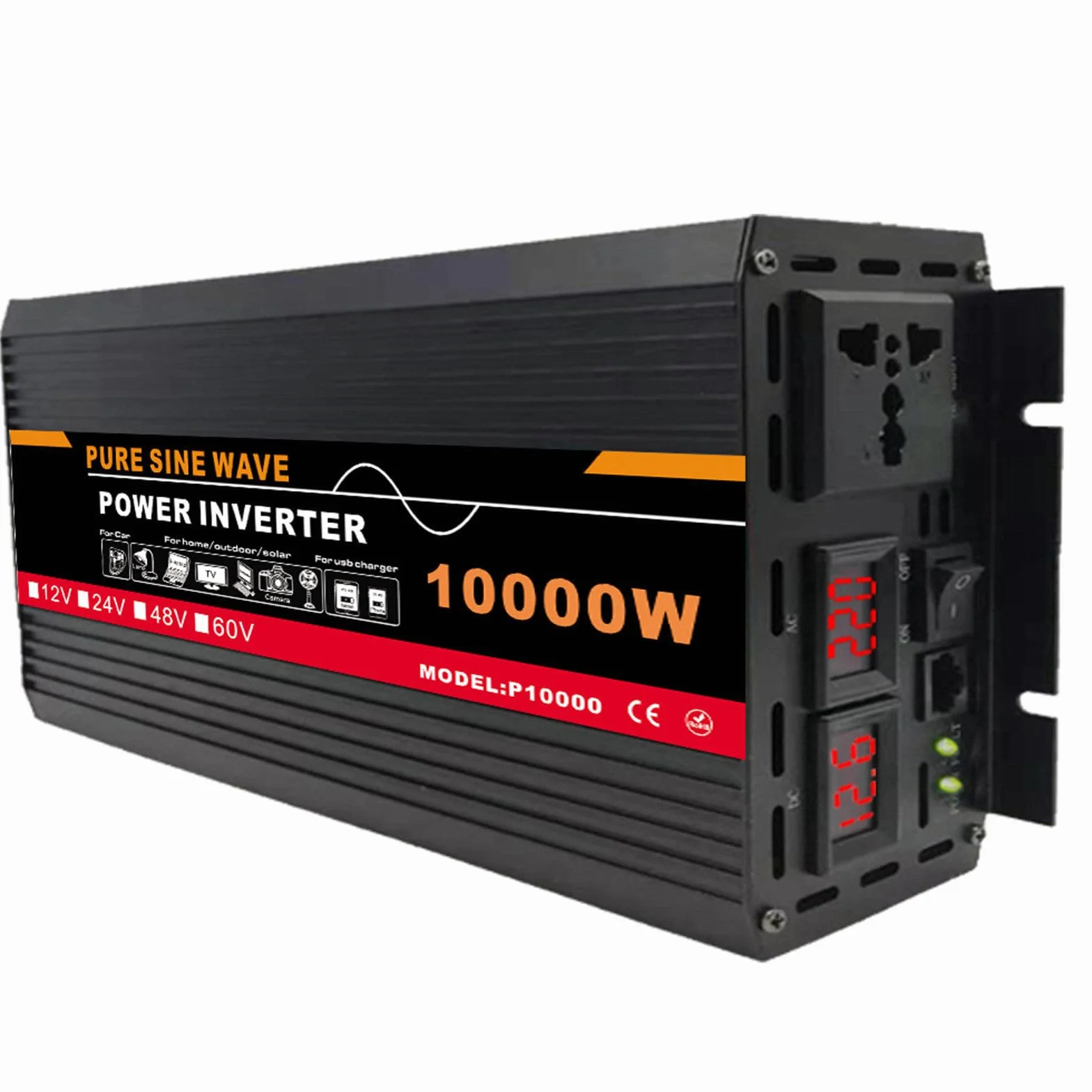 Inverter a onda sinusoidale pura 10000W 24V DC 12V 24V 48V 60V a AC 220V Inverter solari di potenza