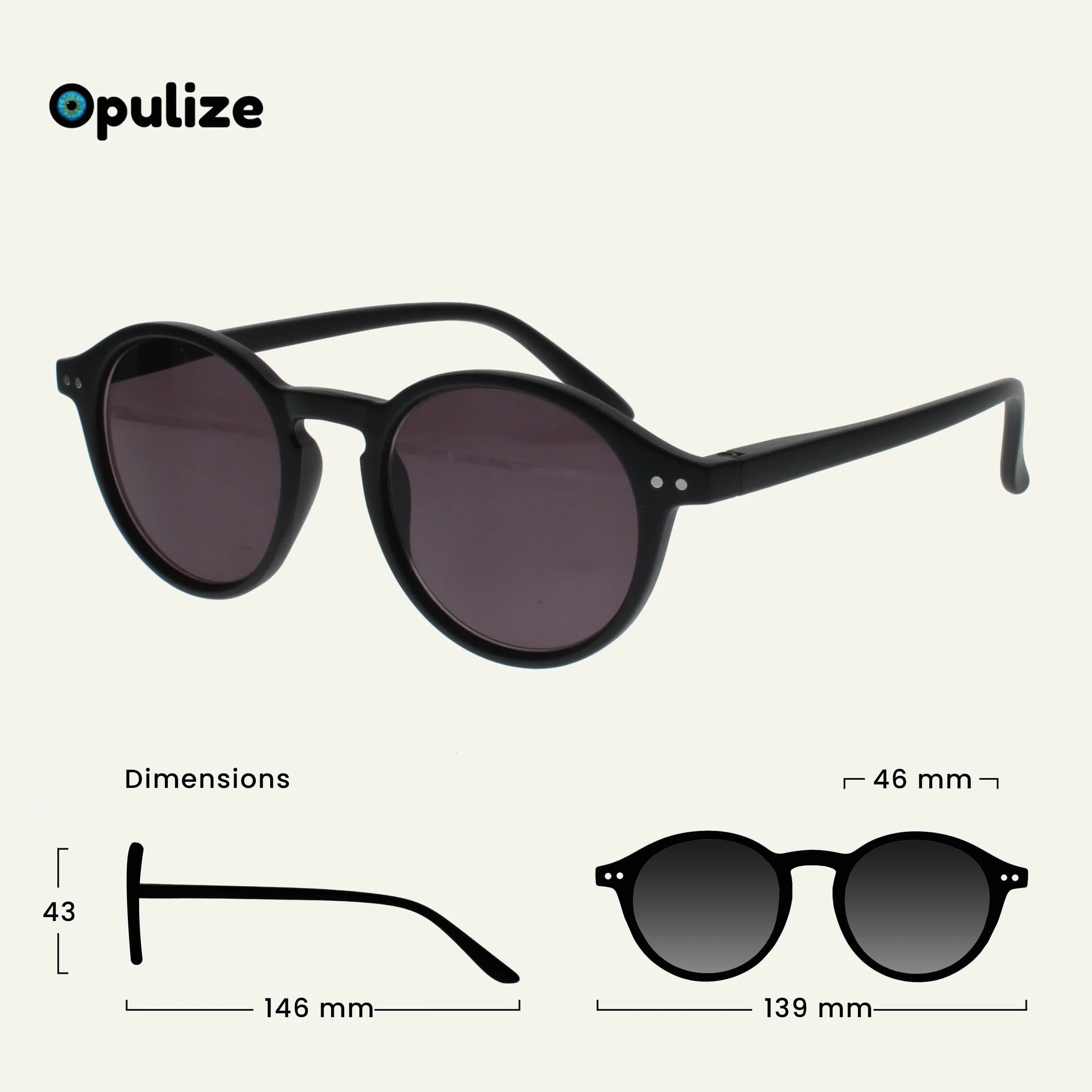 OPULIZE REY Occhiali da Lettura con Lenti da Sole +1.50 Nero Opaco Marrone Tartarugato Pacco da 2