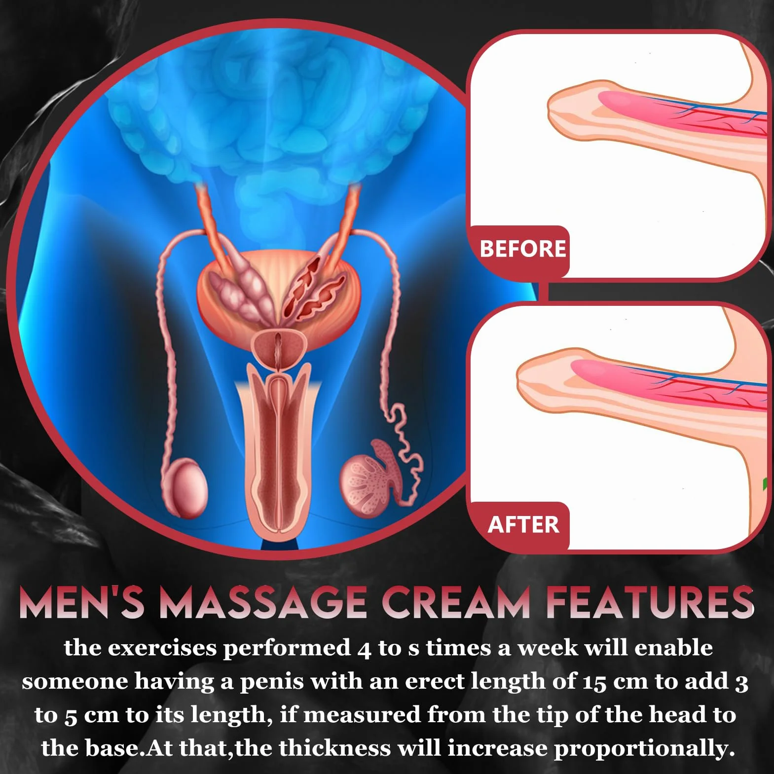 Crema allargante e crescita per uomo XXL 65 ml