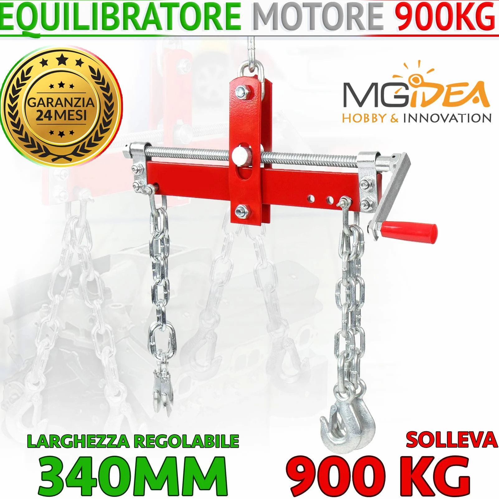 EQUILIBRATORE Sollevatore Motore 900KG BILANCIERE Auto Officina