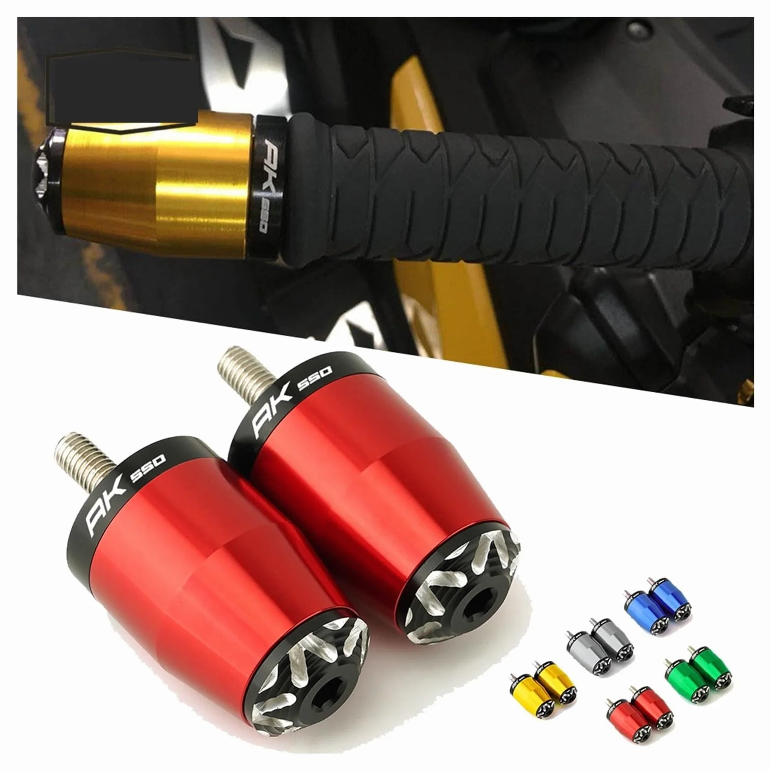 Per KYMCO AK 550 AK550 2017 2019 2020 2018 Moto Manopole Manubrio Bar Ends tappi oro Anti Vibrazione Estremità Del Manubrio