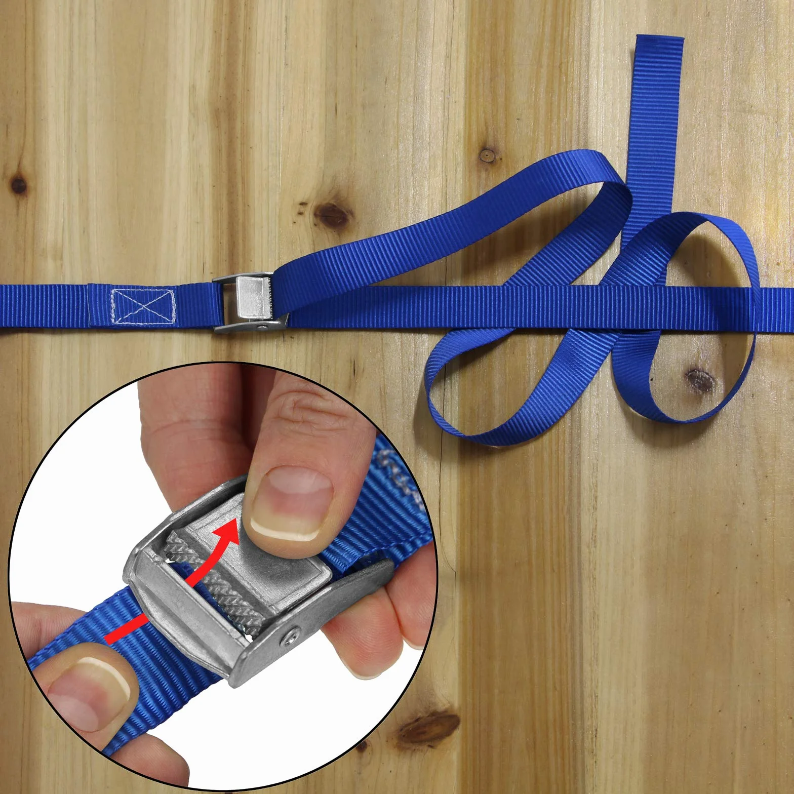 Cinghia di fissaggio Cinghie di tensione blu 1m 2,5m 4m 6m resistenza 250 kg DIN EN 12195-2 4 pezzi 2.5 cm x 4 m
