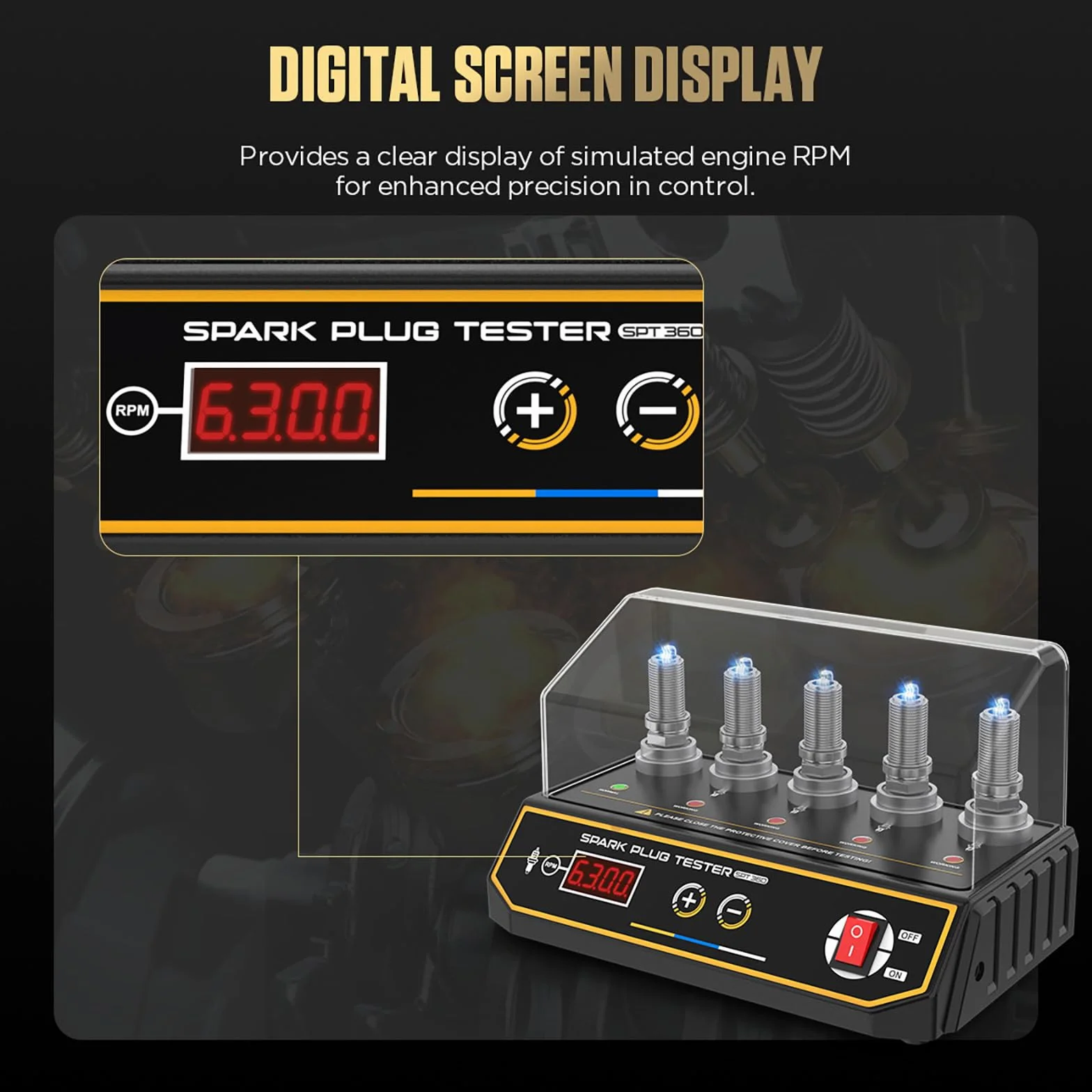 SPT360 Tester per candele a 5 fori 200~9999 giri/min 110V/220V