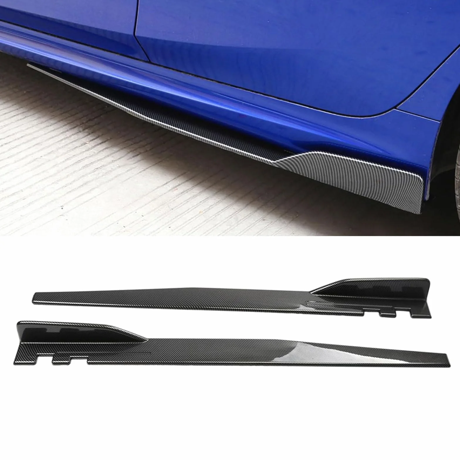 Minigonne Laterali per Chery Omoda 5 2022 2023 2024 2025, Auto Alettoni Laterale Estensione Diffusore AntiGraffio Accessori Auto,Bright Carbon Fiber