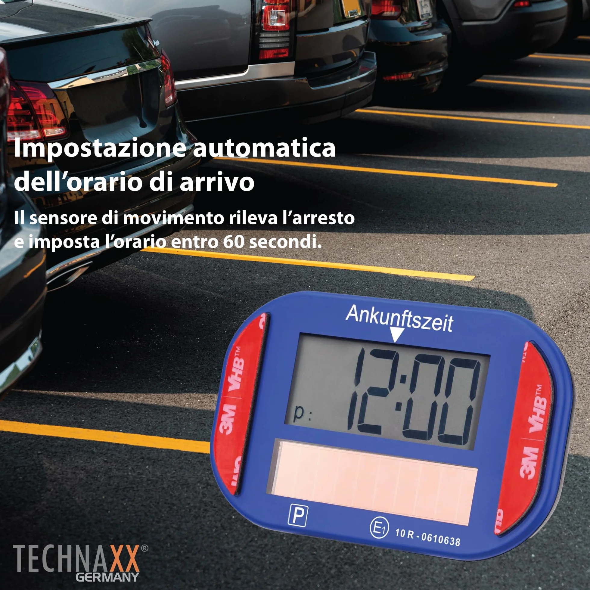 Technaxx TX-337 Disco Orario Elettronico Solare Timer Automatico da Parcheggio per Auto con Sensore di Movimento