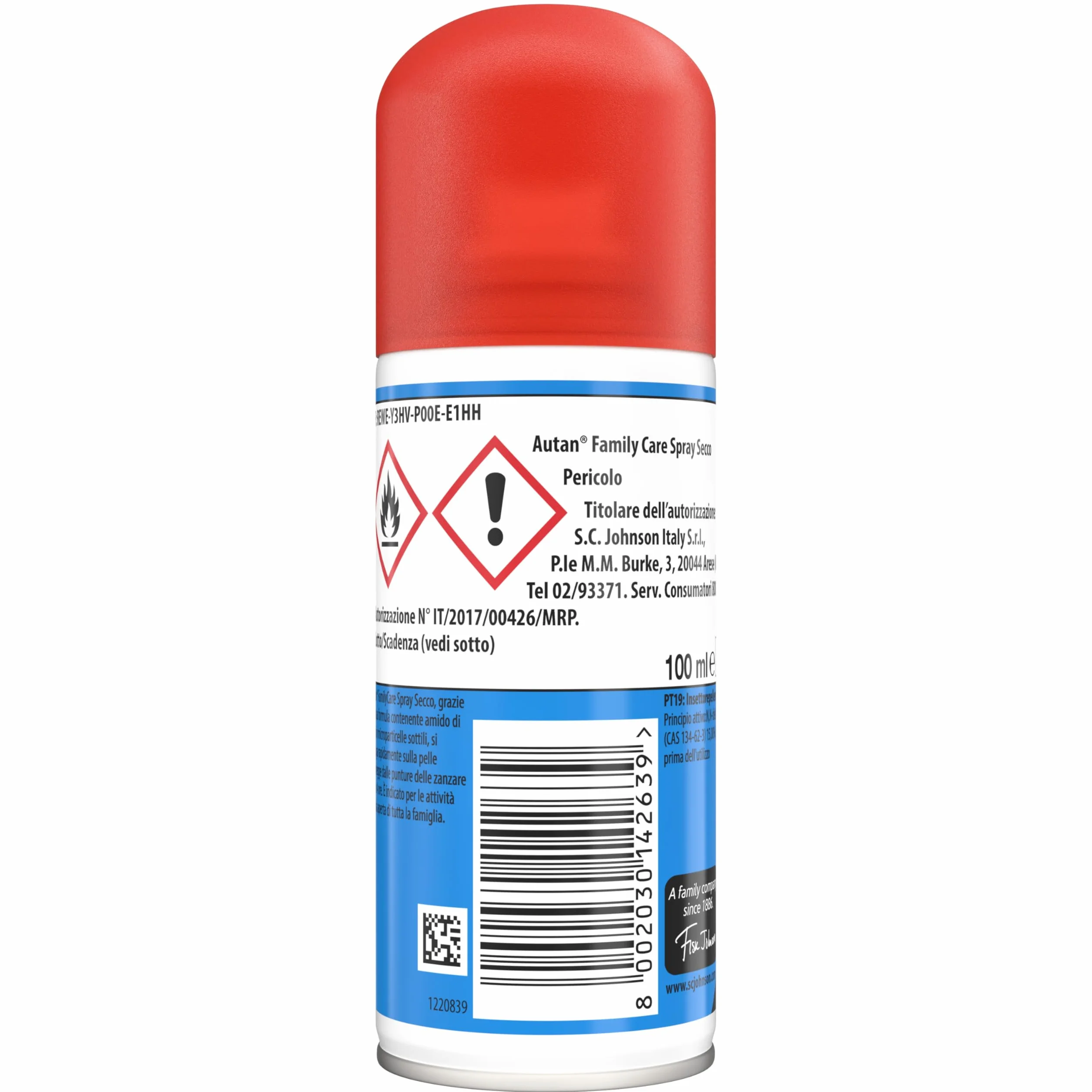Autan Family Care Spray Secco Insetto Repellente Antizanzare 100ml