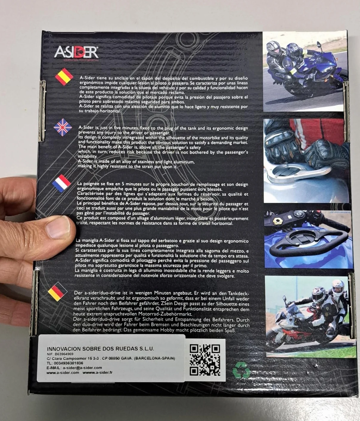 Moto Maniglia Serbatoio Nero A-SIDER Passeggero Modelli Yamaha