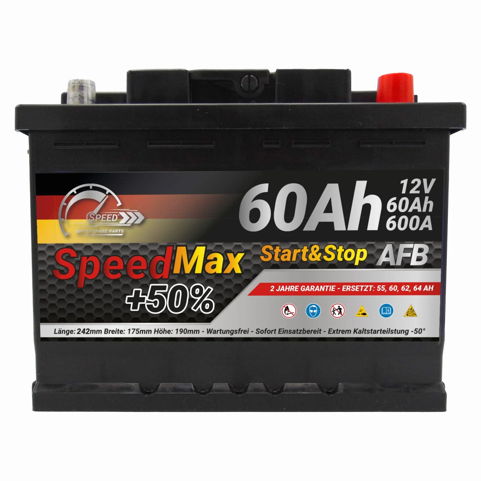 SMC bateria Auto 60Ah AFB Speed Max 600A 12V L2 Start&Stop 242x175x190 mm EFB