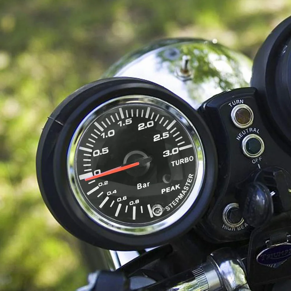Manometro Turbo,Led Turbo Boost Gauge, Turbo Boost Meter, 2.5Inch 60Mm 3.0 Bar Led Modifica Auto Turbo Boost Gauge Meter Puntatore Dc12V