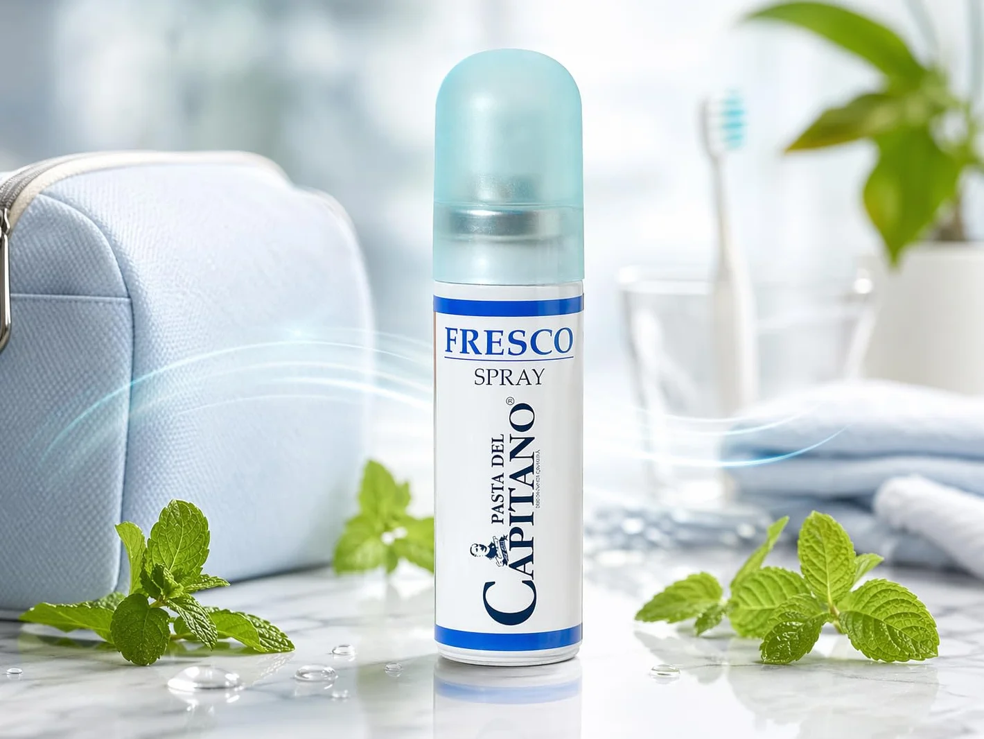 Pasta del Capitano Spray Alito Fresco 15 ml, Spray Orale Antialitosi, Antibatterico con Propoli, Zinco e Menta Fredda