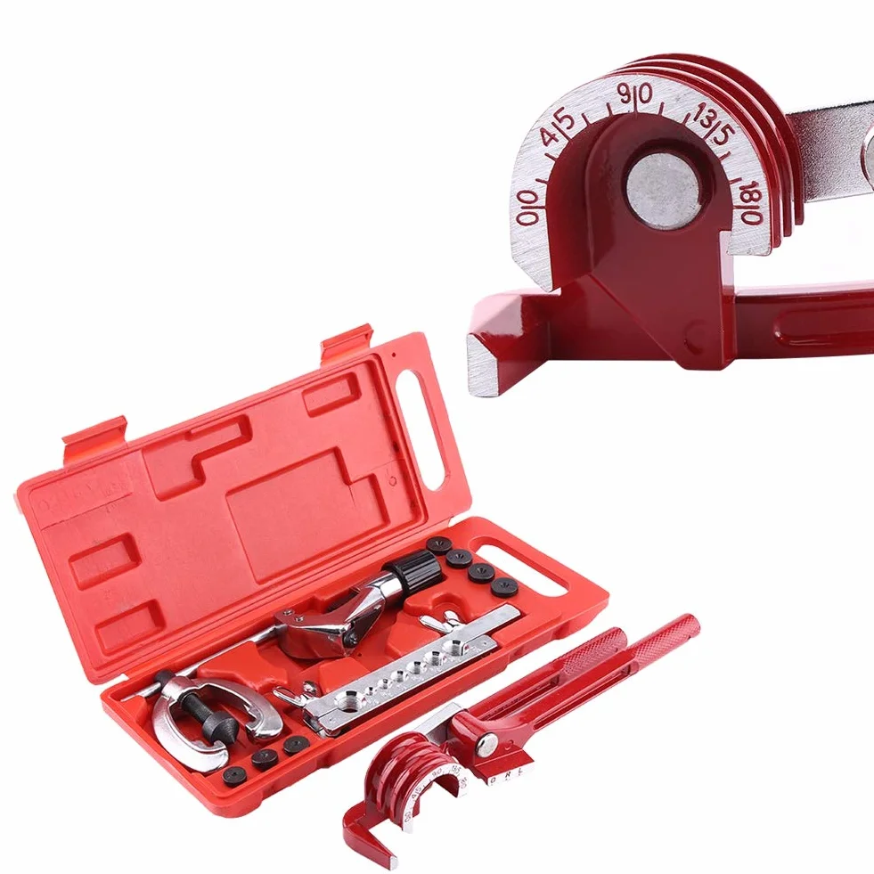 Kit Attrezzi Svasatura Tubi Freno, 11 Pezzi Doppio Flaring Strumento Tagliatubi Rame