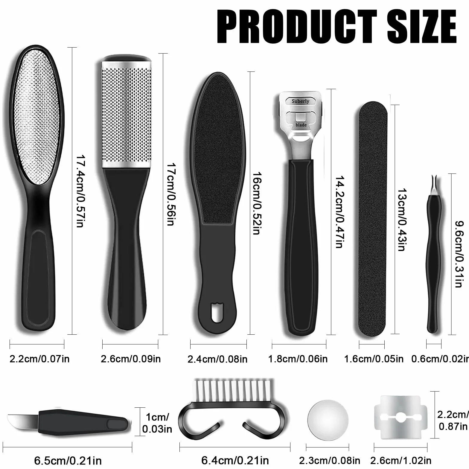 Kit Pedicure Professionale per Rimuovere la Pelle Morta, Cura dei Piedi