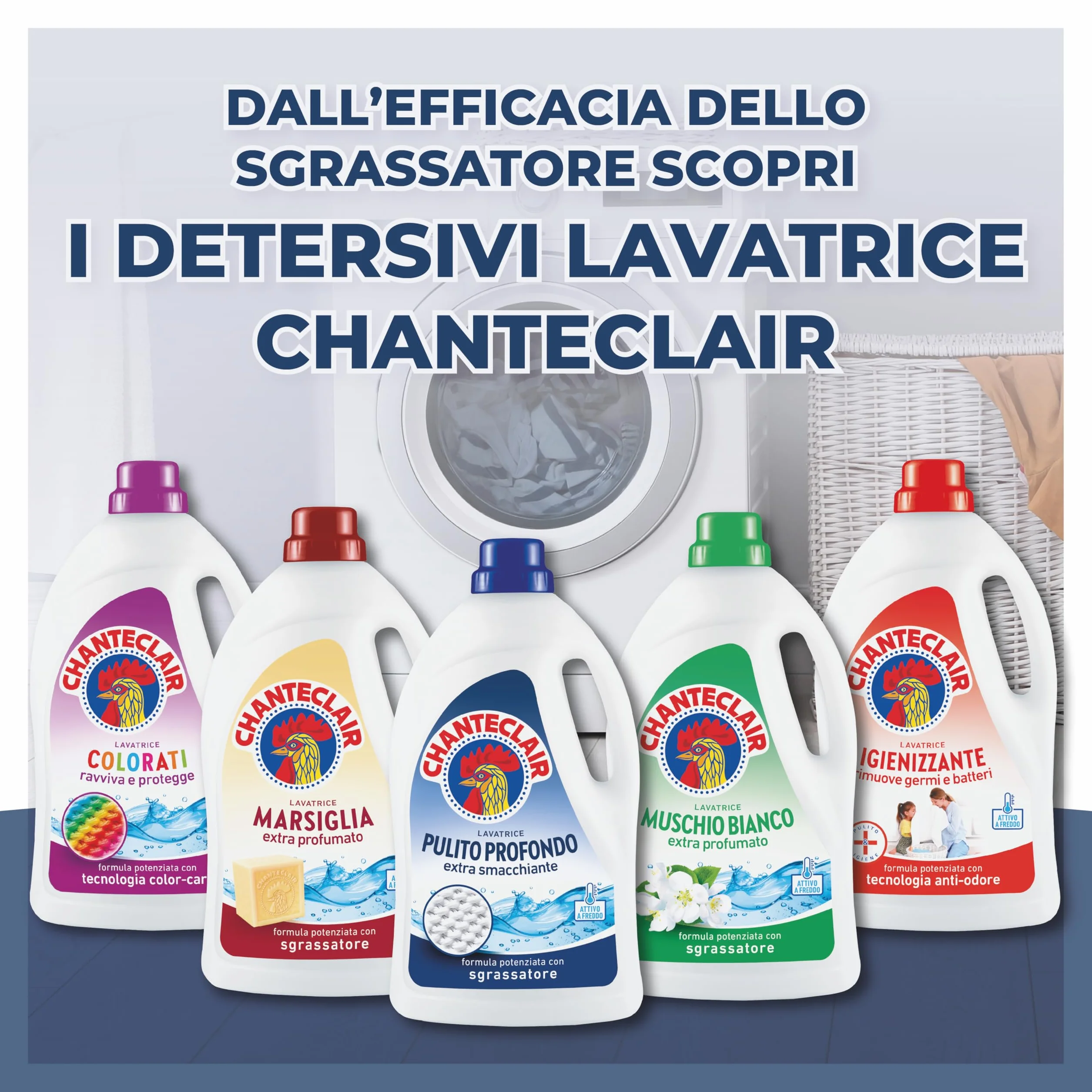 Chanteclair Detersivo per Lavatrice Pulito Profondo 3 Flaconi da 1575 ml