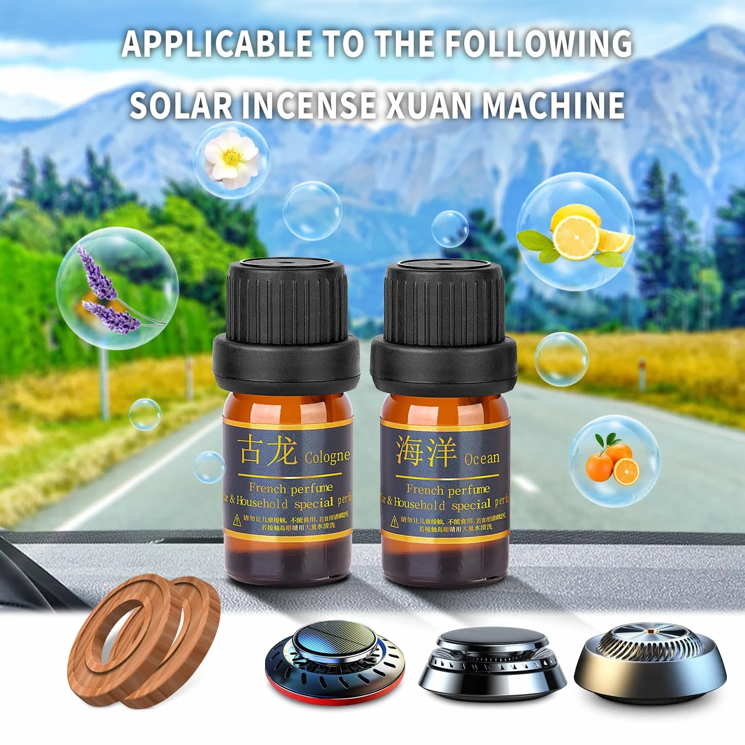 Kwak's Ricarica solare deodorante auto olio essenziale 4 bot oceano