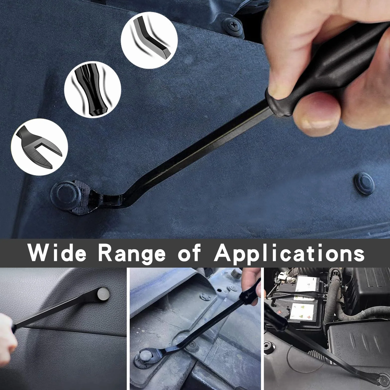 Strumenti di rimozione Auto, 24 Kit di Smontaggio per Riparazioni Auto MetalloStrumento Rimozione del Pannello Veicolo Rimozione Cunei Trim Interno Strumento Leva Radio (Nero)